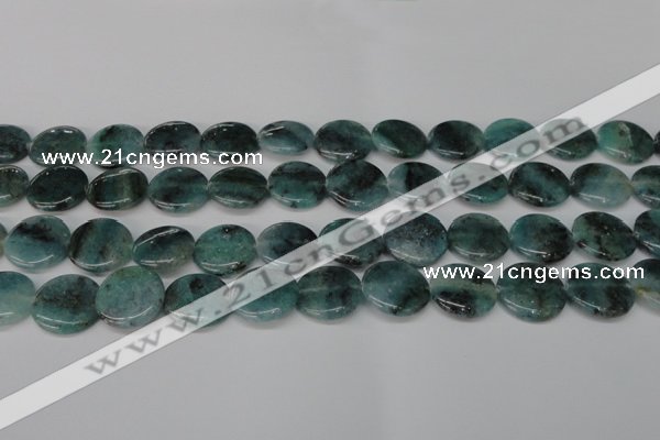 CAQ622 15.5 inches 18mm flat round aquamarine gemstone beads