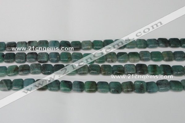 CAQ636 15.5 inches 10*10mm square aquamarine gemstone beads