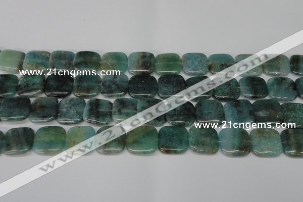 CAQ640 15.5 inches 18*18mm square aquamarine gemstone beads