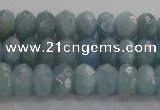 CAQ70 15.5 inches 5*7mm faceted rondelle AB grade aquamarine beads