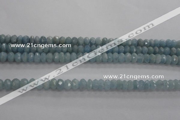 CAQ70 15.5 inches 5*7mm faceted rondelle AB grade aquamarine beads