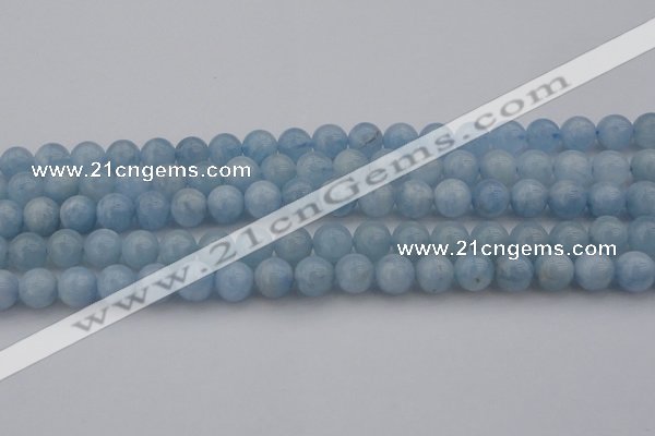 CAQ701 15.5 inches 6mm round natural aquamarine beads wholesale