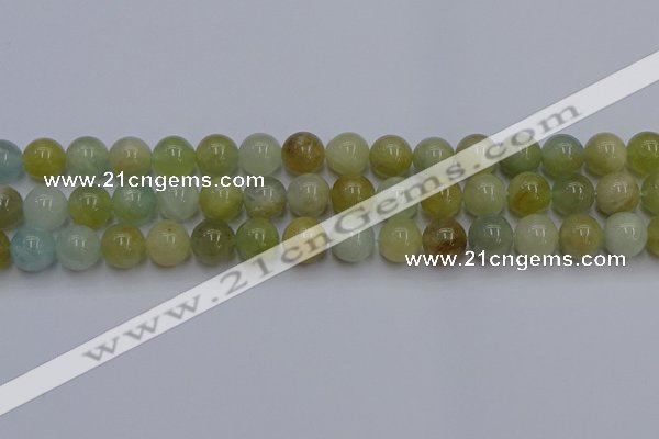 CAQ754 15.5 inches 12mm round aquamarine beads wholesale