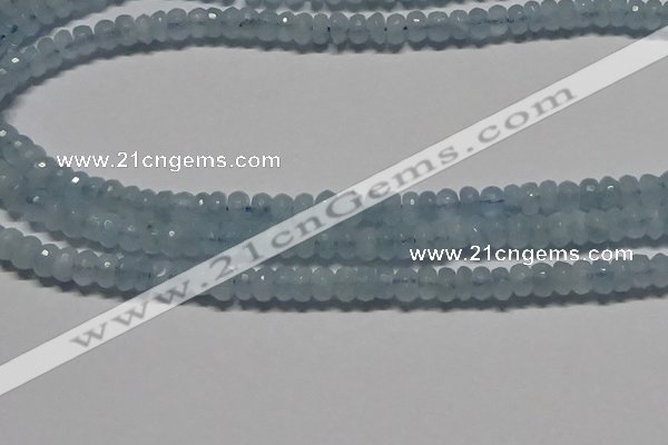 CAQ760 15.5 inches 4*6mm faceted rondelle aquamarine beads