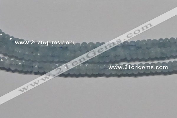 CAQ762 15.5 inches 6*10mm faceted rondelle aquamarine beads