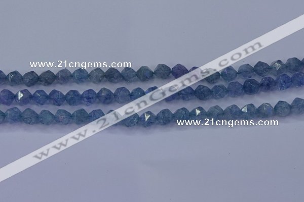 CAQ772 15.5 inches 8mm faceted nuggets imitation aquamarine beads