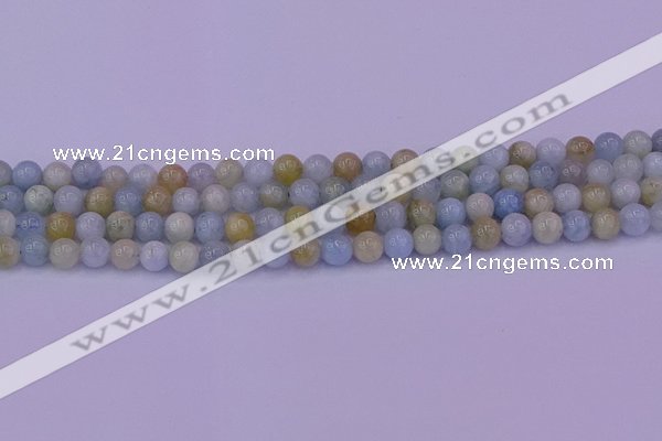 CAQ781 15.5 inches 6mm round natural aquamarine beads