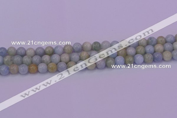 CAQ782 15.5 inches 8mm round natural aquamarine beads