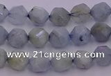 CAQ790 15.5 inches 6mm faceted nuggets aquamarine gemstone beads