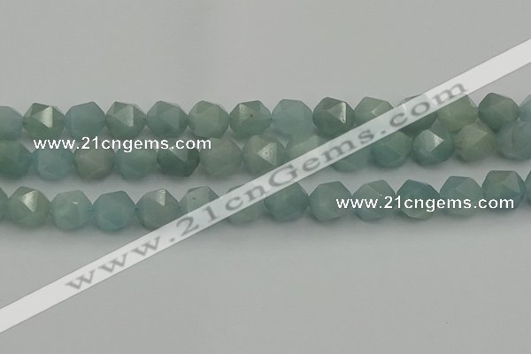 CAQ799 15.5 inches 12mm faceted nuggets aquamarine gemstone beads