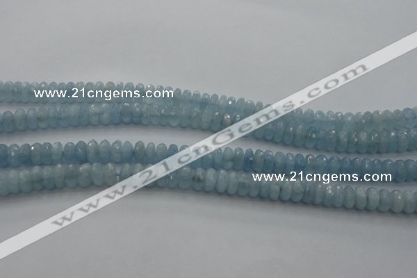 CAQ80 15.5 inches 3*7mm faceted rondelle AA grade aquamarine beads