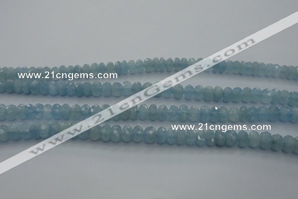 CAQ81 15.5 inches 4*7mm faceted rondelle AA grade aquamarine beads