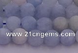 CAQ811 15.5 inches 6mm round matte aquamarine beads wholesale