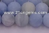 CAQ812 15.5 inches 8mm round matte aquamarine beads wholesale