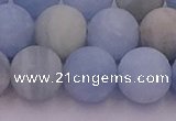 CAQ813 15.5 inches 10mm round matte aquamarine beads wholesale