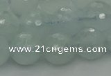 CAQ822 15.5 inches 10mm faceted round aquamarine beads wholesale