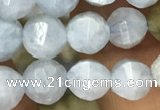 CAQ825 15.5 inches 6mm faceted round natural aquamarine beads