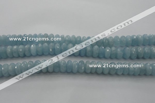 CAQ83 15.5 inches 6*11mm faceted rondelle AA grade aquamarine beads