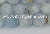 CAQ834 15.5 inches 12mm faceted nuggets aquamarine beads