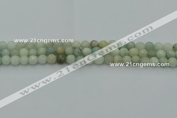 CAQ836 15.5 inches 6mm faceted round aquamarine beads wholesale