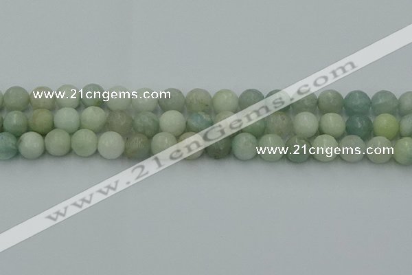 CAQ838 15.5 inches 10mm faceted round aquamarine beads wholesale