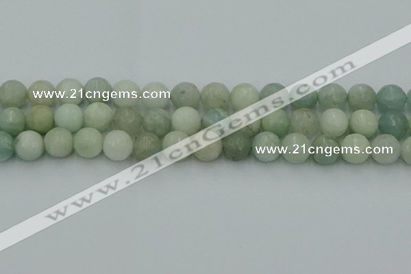 CAQ839 15.5 inches 12mm faceted round aquamarine beads wholesale