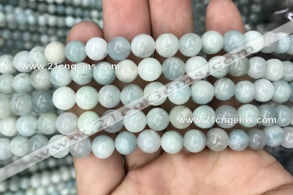 CAQ842 15.5 inches 8mm round aquamarine beads wholesale