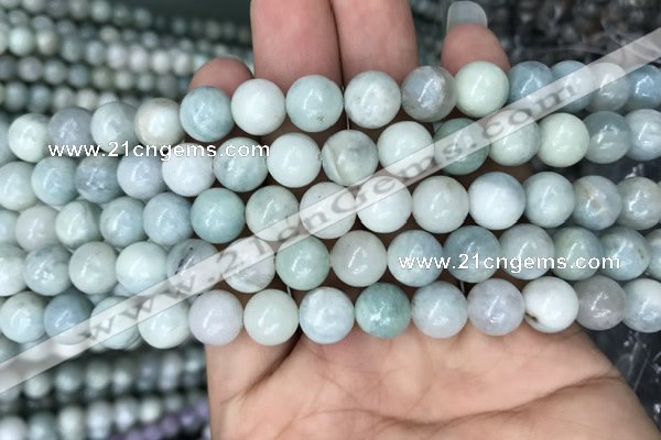 CAQ843 15.5 inches 10mm round aquamarine beads wholesale