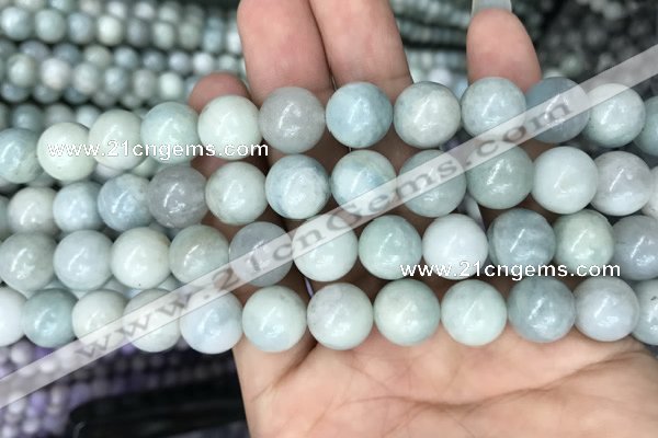 CAQ844 15.5 inches 12mm round aquamarine beads wholesale