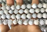 CAQ855 15.5 inches 10mm faceted nuggets aquamarine beads wholesale