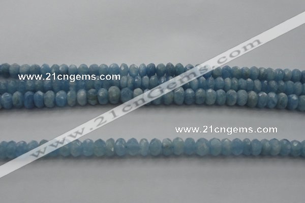 CAQ86 15.5 inches 4*7mm faceted rondelle AA grade aquamarine beads