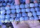 CAQ863 15.5 inches 10*12mm - 12*14mm faceted nuggets aquamarine beads