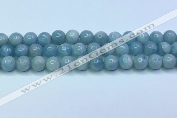 CAQ867 15.5 inches 10mm round aquamarine gemstone beads wholesale