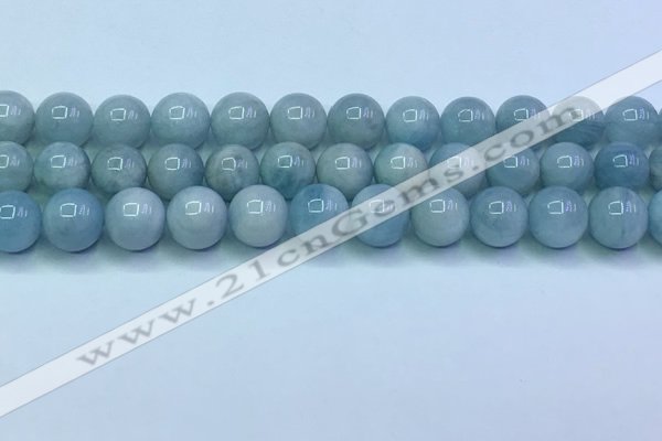 CAQ868 15.5 inches 12mm round aquamarine gemstone beads wholesale