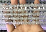 CAQ876 15.5 inches 8mm faceted round aquamarine gemstone beads