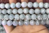 CAQ879 15.5 inches 11mm faceted round aquamarine gemstone beads