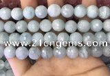 CAQ879 15.5 inches 11mm faceted round aquamarine gemstone beads