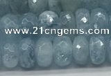 CAQ892 15.5 inches 5*8mm faceted rondelle aquamarine beads