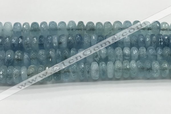 CAQ894 15.5 inches 5*12mm faceted rondelle aquamarine beads