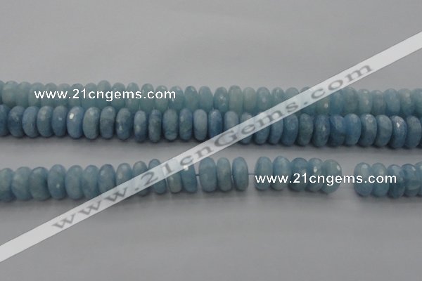 CAQ90 15.5 inches 6*13mm faceted rondelle AA grade aquamarine beads