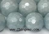 CAQ929 15 inches 12mm faceted round AB-color imitation aquamarine beads