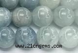 CAQ937 15 inches 10mm round aquamarine gemstone beads