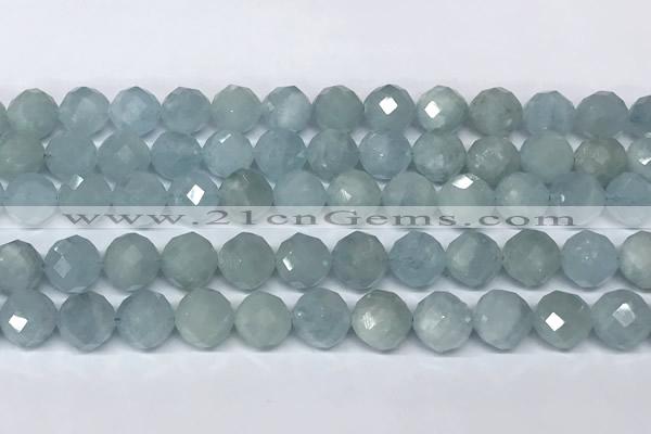 CAQ947 15 inches 10mm faceted round aquamarine beads