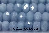 CAQ948 15 inches 5*6mm faceted rondelle aquamarine beads