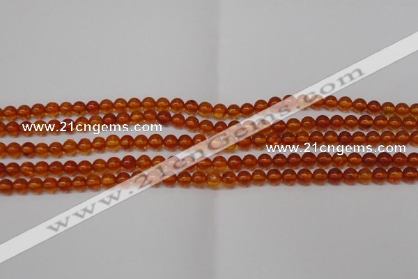 CAR111 15.5 inches 4mm round natural amber beads