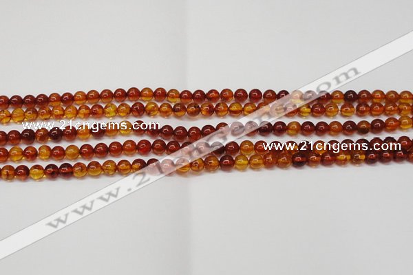 CAR112 15.5 inches 5mm round natural amber beads