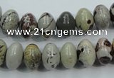 CAR14 15.5 inches 8*12mm rondelle artistic jasper beads wholesale