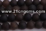 CAR209 15.5 inches 8mm - 9mm round matte natural amber beads