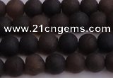 CAR209 15.5 inches 8mm - 9mm round matte natural amber beads