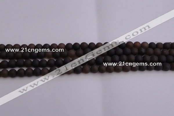 CAR209 15.5 inches 8mm - 9mm round matte natural amber beads